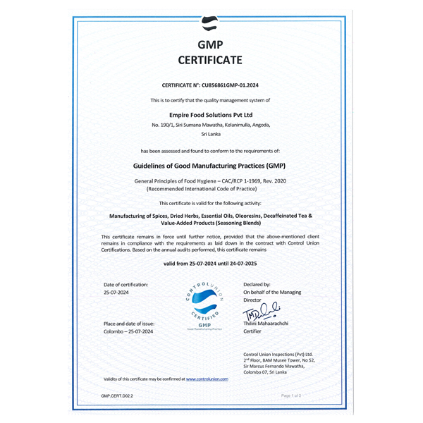 GMP Certificate